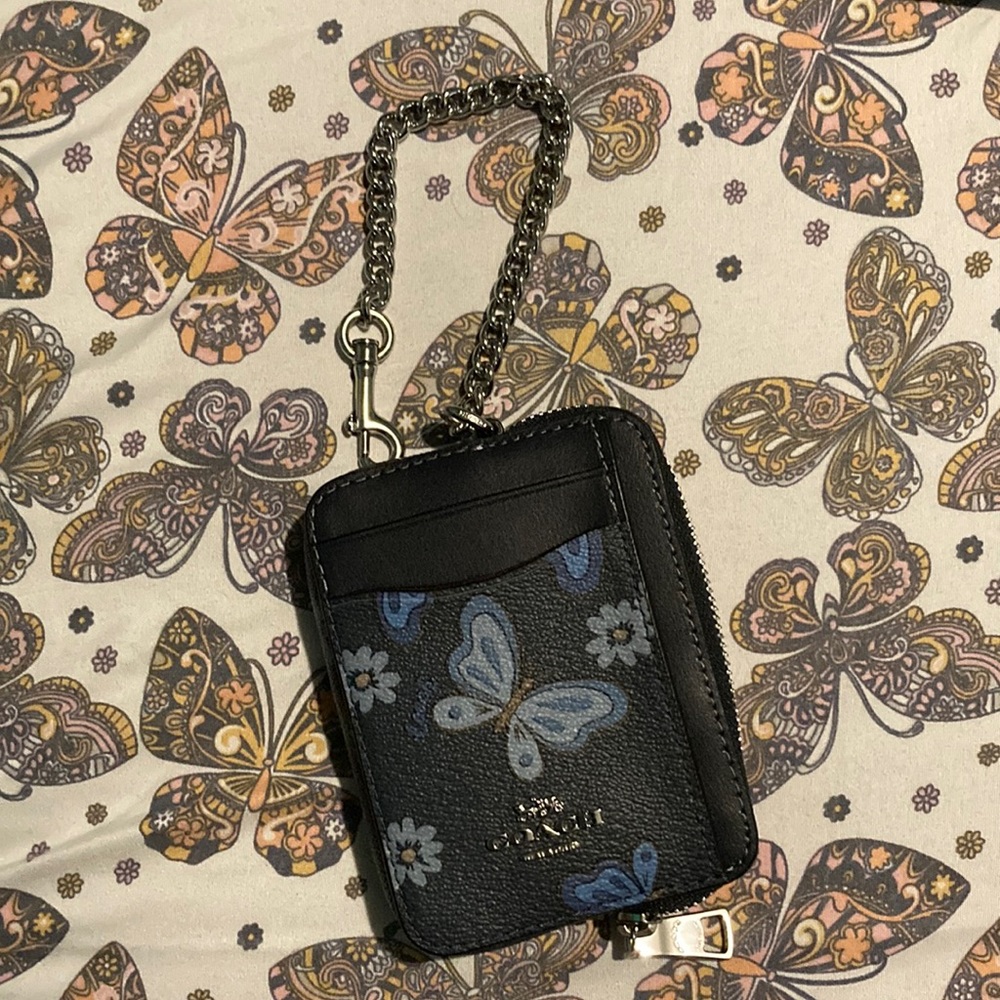 Blue butterfly COACH wallet
